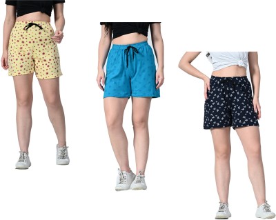 IndiWeaves Printed Women Multicolor Regular Shorts