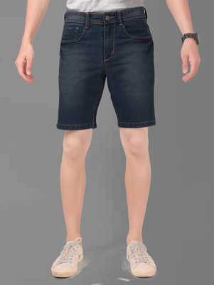 TCI Solid Men Denim Blue Denim Shorts