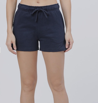 wildborn Solid Women Dark Blue Regular Shorts
