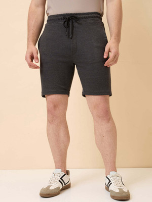 Status Quo Solid Men Dark Grey Regular Shorts