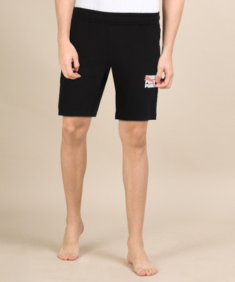 PUMA Printed Men Black Regular Shorts