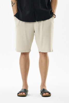 Snitch Solid Men Beige Basic Shorts