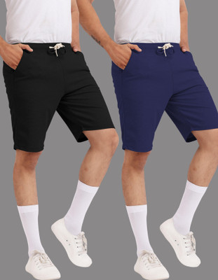 Yazole Solid Men Black Basic Shorts