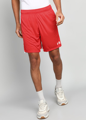 UNDER ARMOUR Color Block Men Red Running Shorts