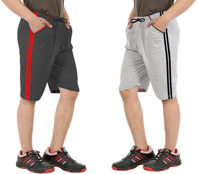 RoyalTex Solid Men Grey Bermuda Shorts