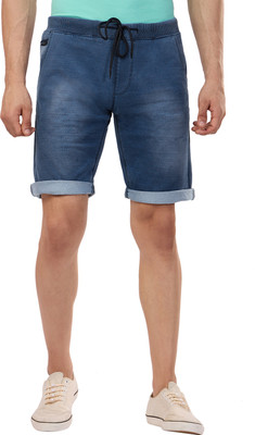 bEEVEE Solid Men Denim Blue Casual Shorts