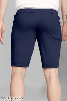 Venner Solid Men Blue Gym Shorts, Running Shorts