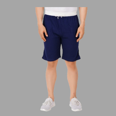 Motus Solid Men Blue Basic Shorts, Sports Shorts