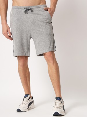 Aazing London Solid Men Grey Sports Shorts