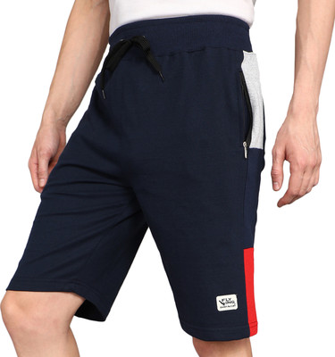 GYRFALCON Self Design Men Dark Blue Basic Shorts