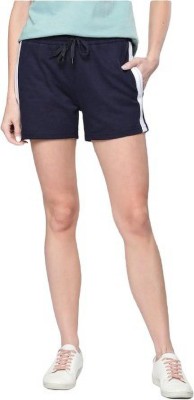 MS STREET Solid Women Dark Blue Casual Shorts