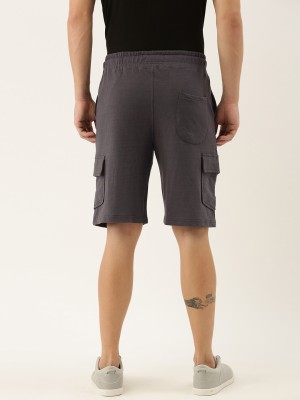 ARISE BY BEROE Solid Men Grey Chino Shorts, Regular Shorts