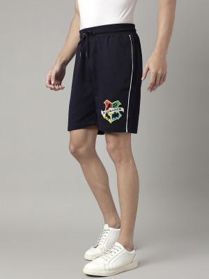 Free Authority Printed Men Blue Basic Shorts