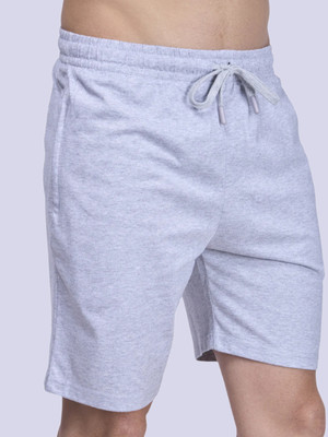 Ramraj Cotton Solid Men Grey Regular Shorts