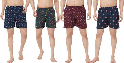 Anlon Printed Men Multicolor Night Shorts