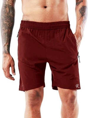 Review lable Solid Men Maroon Gym Shorts, Running Shorts, Cycling Shorts, Sports Shorts, Regular Shorts