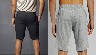 Moda Rapido Solid Men Black, Silver Regular Shorts