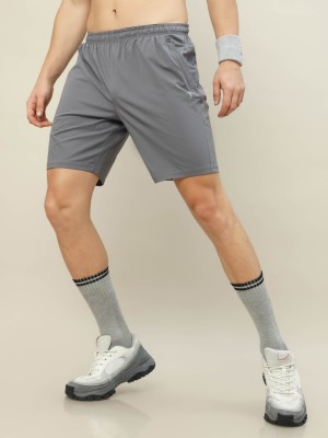 TECHNOSPORT Solid Men Grey Sports Shorts