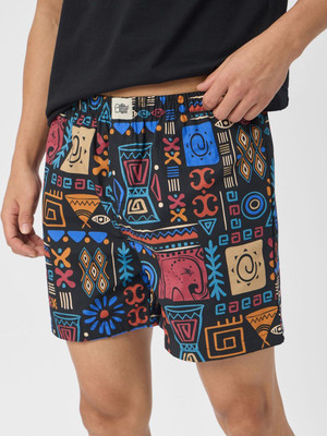The Souled Store Printed Men Black Boxer Shorts