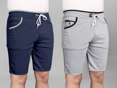 DARSHAN CREATION Solid Men Dark Blue, Grey Sports Shorts