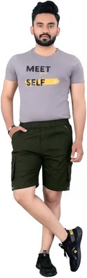 ADITYA TRADE LINK Solid Men Green Cargo Shorts