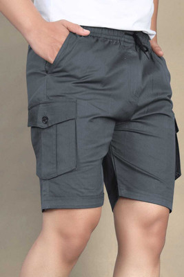 maa fashion Solid Men Reversible Grey Cargo Shorts