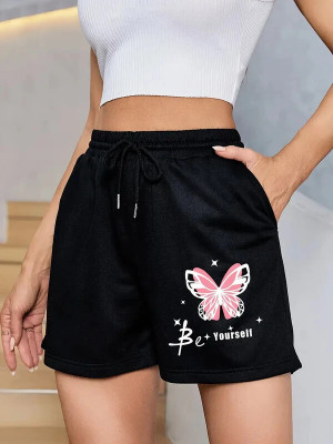 REVAEM Printed Women Black Regular Shorts