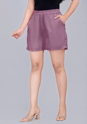 Mirayya Enterprises Solid Women Purple Casual Shorts