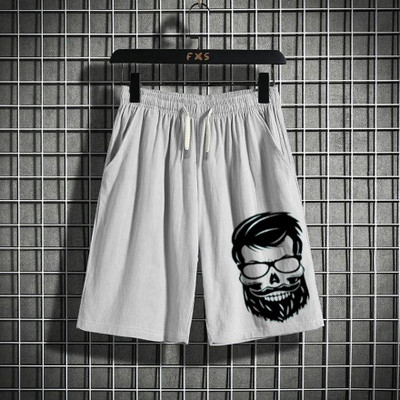 Try This Printed Men Grey Regular Shorts