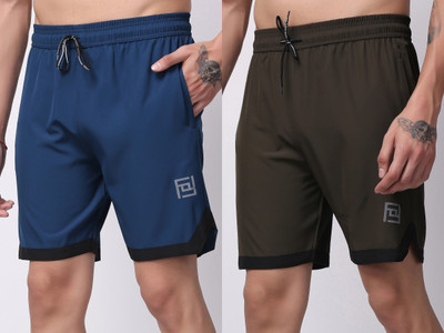 FitInOutFit Self Design Men Multicolor Running Shorts