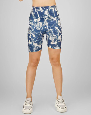 BEYOGINI Printed Women Blue Sports Shorts