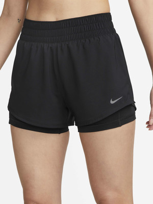 NIKE Solid Women Black Regular Shorts