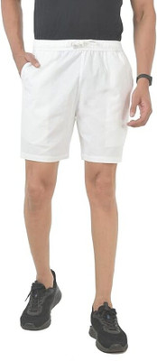 khwaishein Solid Men White Regular Shorts