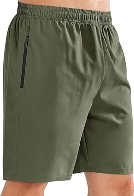 CLASSIFIT Solid Men Green Basic Shorts, Sports Shorts
