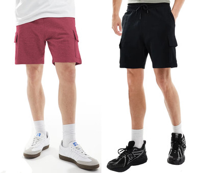 GYRFALCON Solid Men Maroon, Black Cargo Shorts