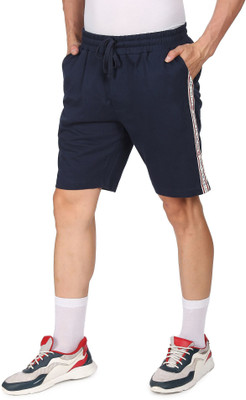 FLYING MACHINE Solid Men Blue Regular Shorts