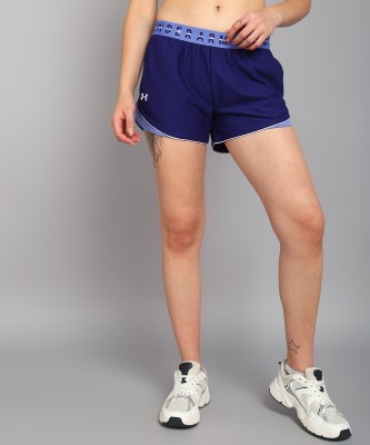 UNDER ARMOUR Solid Women Blue Sports Shorts