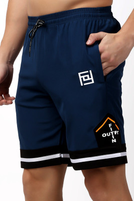 Keenuu Printed Men Blue Running Shorts