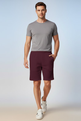 NACHU Solid Men Purple Regular Shorts