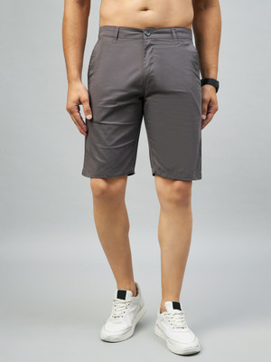 STUDIO NEXX Solid Men Grey Regular Shorts