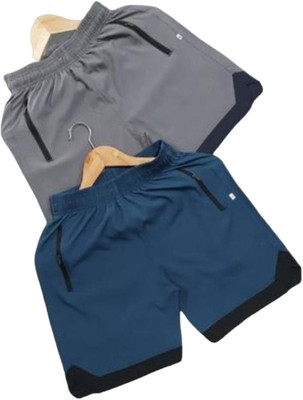 Blacktail Solid Men Light Blue, Grey Chino Shorts