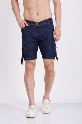 mevan Solid Men Denim Dark Blue Denim Shorts