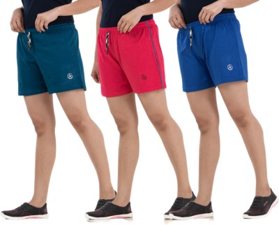 STYLE AK Solid Women Blue, Pink, Blue Regular Shorts