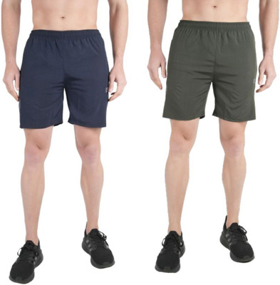 KWINGS Solid Men Dark Green, Dark Blue Sports Shorts