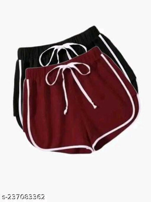 POWERmerc Color Block Women Multicolor Casual Shorts