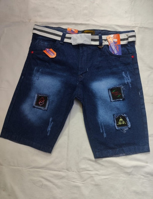 RCS Distressed Men Denim Blue Denim Shorts