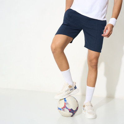 Ajile By Pantaloons Solid Men Blue Basic Shorts