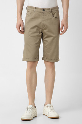 PETER ENGLAND Solid Men Brown Regular Shorts