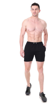RAWAT TEXTILES Solid Men Black Regular Shorts
