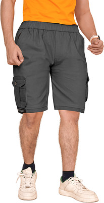 VRAJGLOBAL Solid Men Beige Cargo Shorts